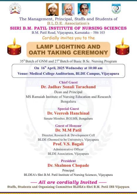 BLDEA Nursing - lamp-lighting-oath-taking-ceremony-2025